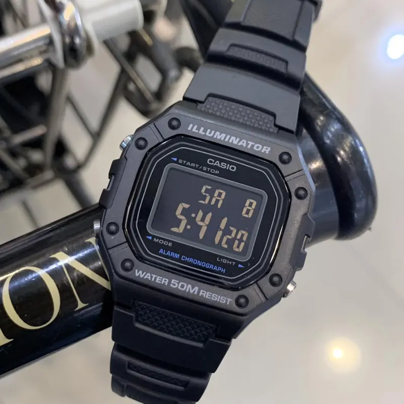 Casio Standard Digital Black Dial Resin Men's Watch- W-218H-1AV